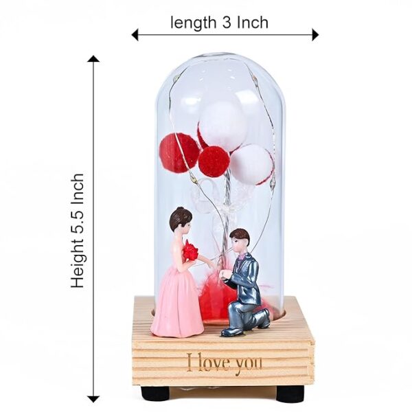 ZAICUS Love Couple LED Glass Dome - Image 2